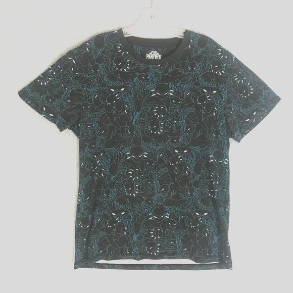 Marvel Studios Black Panther Shirt Mens Large AOP Black Short Sleeve Pullover - Picture 1 of 6